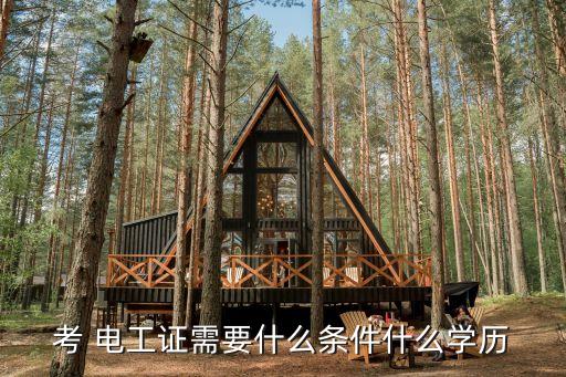 考 电工证需要什么条件什么学历
