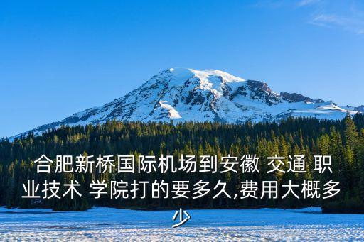 合肥新桥国际机场到安徽 交通 职业技术 学院打的要多久,费用大概多少