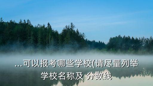 ...可以报考哪些学校(请尽量列举学校名称及 分数线