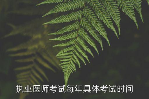 执业医师考试每年具体考试时间