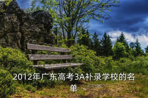 2012年广东高考3A补录学校的名单
