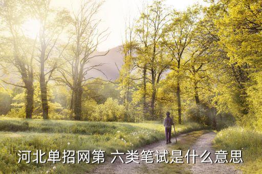 河北单招网第 六类笔试是什么意思