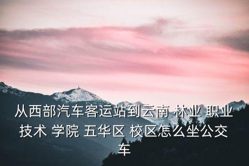 从西部汽车客运站到云南 林业 职业技术 学院 五华区 校区怎么坐公交车