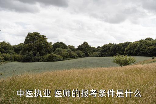 中医执业 医师的报考条件是什么
