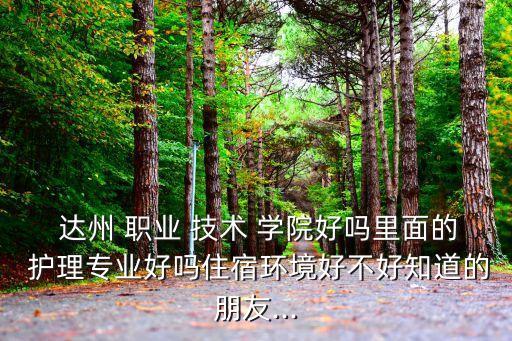  达州 职业 技术 学院好吗里面的 护理专业好吗住宿环境好不好知道的朋友...