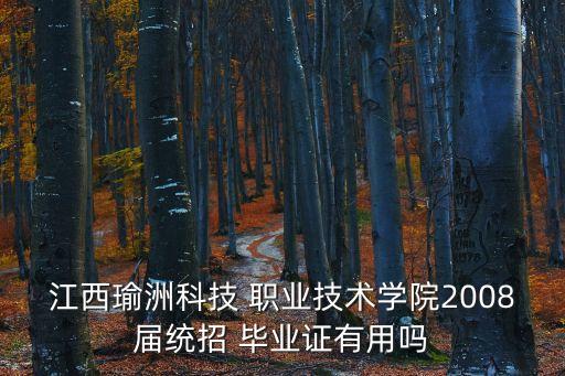 江西瑜洲科技 职业技术学院2008届统招 毕业证有用吗
