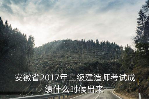  安徽省2017年二级建造师考试成绩什么时候出来