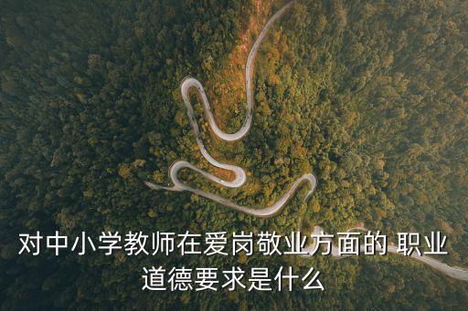 对中小学教师在爱岗敬业方面的 职业道德要求是什么