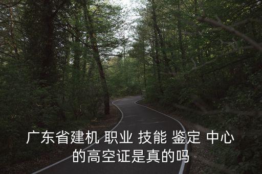 广东省建机 职业 技能 鉴定 中心的高空证是真的吗