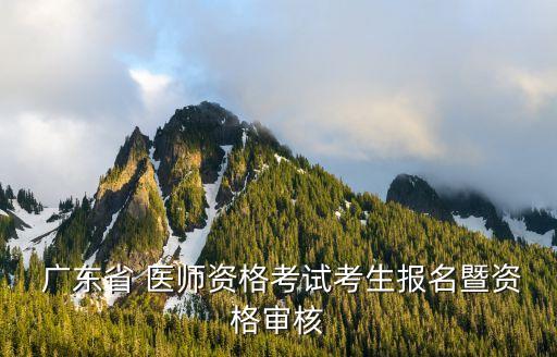  广东省 医师资格考试考生报名暨资格审核