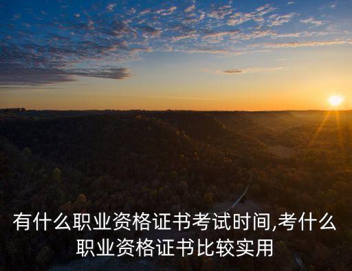 中国有什么职业资格证书考试时间,考什么职业资格证书比较实用