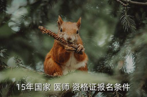 15年国家 医师 资格证报名条件
