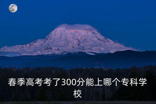 春季高考考了300分能上哪个专科学校