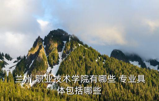 兰州 职业技术学院有哪些 专业具体包括哪些
