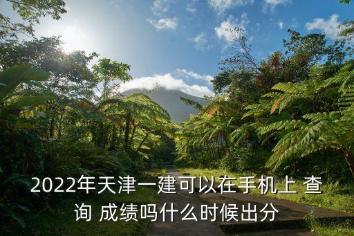 2022年天津一建可以在手机上 查询 成绩吗什么时候出分