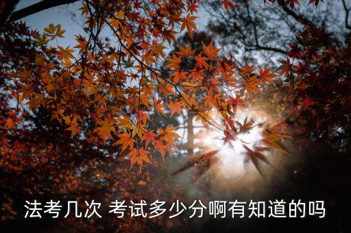 法考几次 考试多少分啊有知道的吗