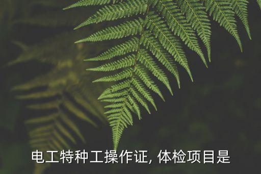 电工特种工操作证, 体检项目是