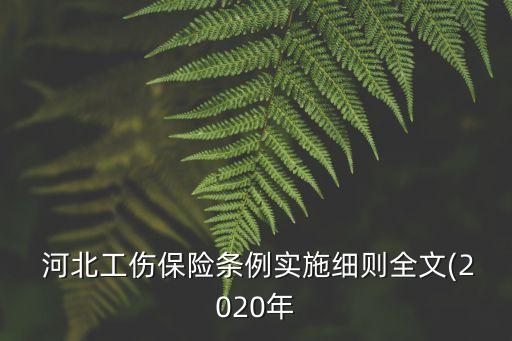  河北工伤保险条例实施细则全文(2020年