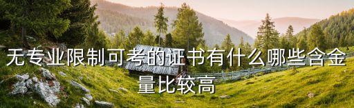非专业可以考证的职业