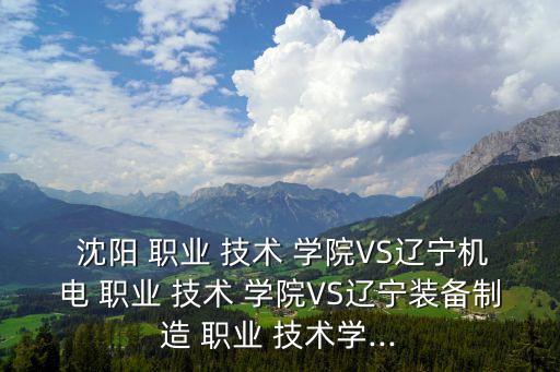  沈阳 职业 技术 学院VS辽宁机电 职业 技术 学院VS辽宁装备制造 职业 技术学...