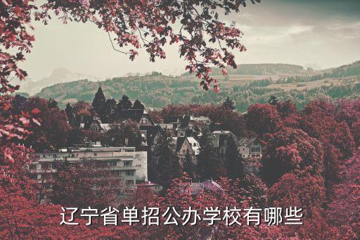  辽宁省单招公办学校有哪些