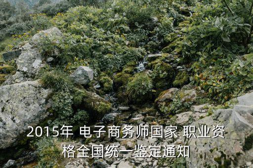2015年 电子商务师国家 职业资格全国统一鉴定通知
