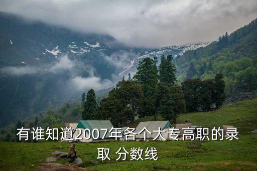 有谁知道2007年各个大专高职的录取 分数线