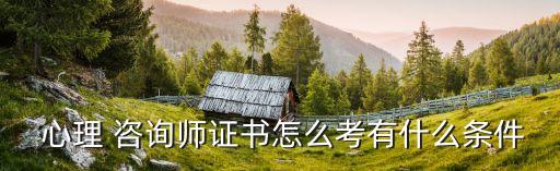  心理 咨询师证书怎么考有什么条件
