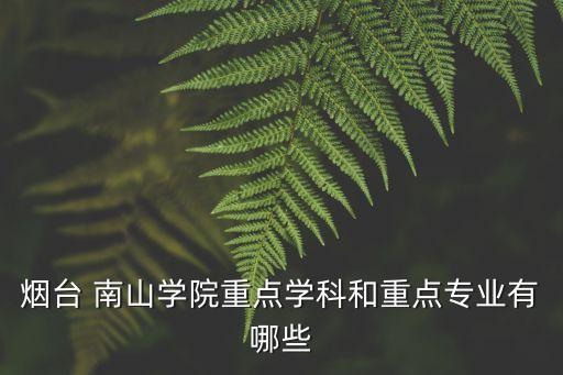 烟台 南山学院重点学科和重点专业有哪些