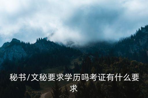  秘书/文秘要求学历吗考证有什么要求