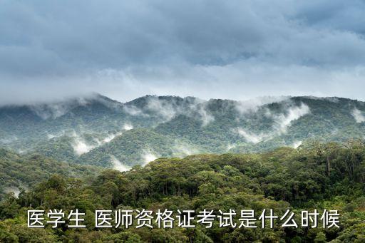 医学生 医师资格证考试是什么时候