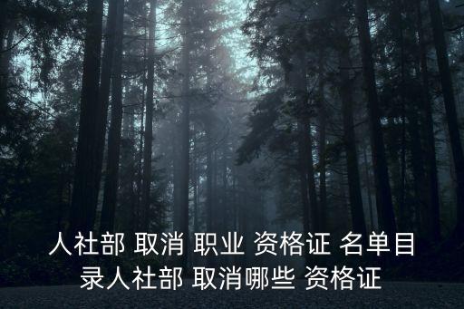 人社部 取消 职业 资格证 名单目录人社部 取消哪些 资格证