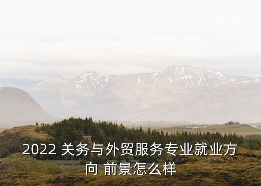 2022 关务与外贸服务专业就业方向 前景怎么样