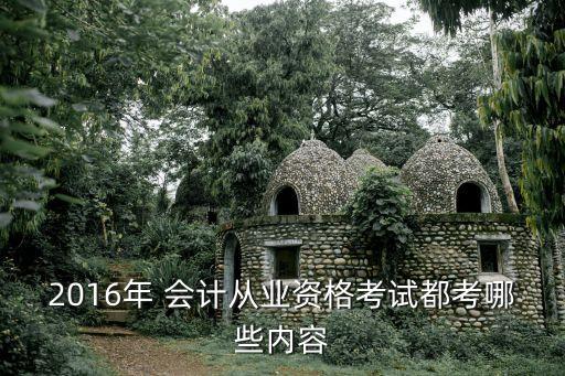 2016年 会计从业资格考试都考哪些内容