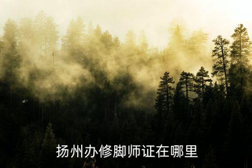  扬州办修脚师证在哪里